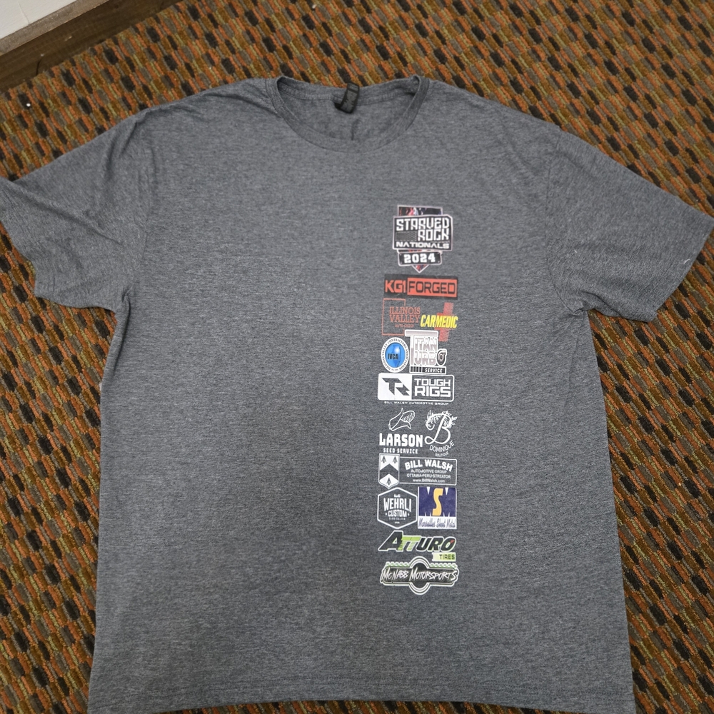 Gildan Softstyle Starved Rock Nationals 2024 T Shirt XL Gray SRN Car Show Event